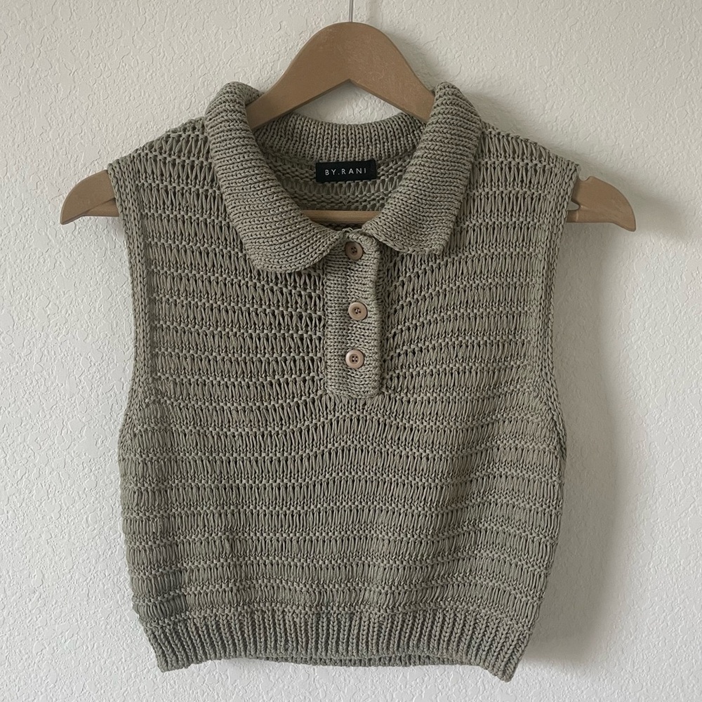 Olive Green Knit Crop Top